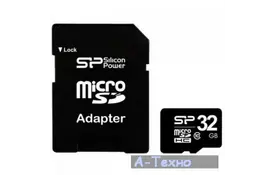 Карта памяти Silicon Power 32Gb microSDHC class 10 (SP032GBSTH010V10SP) - Фото