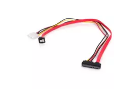 Кабель для передачи данных SATA +power 0.45m Vinga (SATAPW01) - Фото