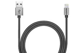 Дата кабель USB 2.0 – Lightning 1.0m Titanium ADATA (AMFIAL-100CMK-CTI) - Фото