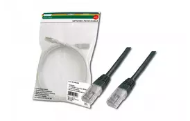 Патч-корд DIGITUS CAT 5e UTP, 2м, AWG 26/7, PVC, black (DK-1511-020/BLACK) - Фото
