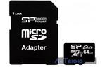 Карта памяти Silicon Power 64GB microSDXC Class 10 UHS-ISDR (SP064GBSTXBU1V10SP)