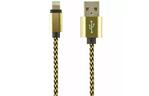 Дата кабель USB 2.0 AM to Lightning Gold Edition Carbon Gold Gelius (45845)