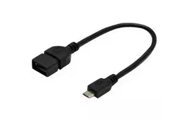 Дата кабель OTG USB 2.0 AF to Micro 5P 0.2m DIGITUS (AK-300309-002-S) - Фото