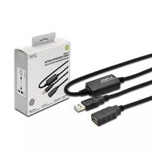 Кабель Digitus USB 2.0 (AM/AF) 10.0m, активный, Black (DA-73100-1)