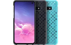 Чехол Samsung Pattern Cover для смартфона Galaxy S10e (G970) Black&Green (EF-XG970CBEGRU)  - Фото