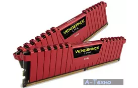 Модуль памяти для компьютера DDR4 4GB 2400 MHz Vengeance LPX Red CORSAIR (CMK4GX4M1A2400C14R) - Фото