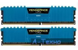 Модуль памяти для компьютера DDR4 16GB (2x8GB) 3000 MHz Vengeance LPX Blue CORSAIR (CMK16GX4M2B3000C15B) - Фото