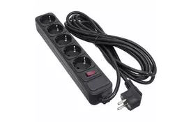 Фільтр живлення PATRON 5.0 m3*1mm2 (SP-1055) 5 розеток BLACK (EXT-PN-SP-1055) - Фото