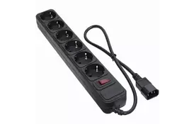 Сетевой фильтр питания PATRON 0.5 m3*1mm2 (SP-1062U) 6 розеток BLACK (EXT-PN-SP-1062U) - Фото