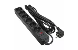 Сетевой фильтр питания PATRON 5.0 m3*1mm2 (SP-1065)  6 розеток BLACK (EXT-PN-SP-1065) - Фото