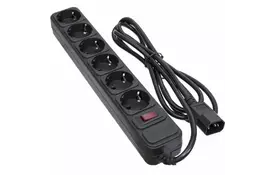 Сетевой фильтр питания PATRON 2 m3*1mm2 (SP-1065U) 6 розеток BLACK (EXT-PN-SP-1065U) - Фото
