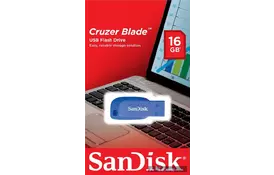USB флеш накопитель SANDISK 16GB Cruzer Blade Blue Electric USB 2.0 (SDCZ50C-016G-B35BE) - Фото