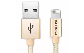 Дата кабель USB 2.0 – Lightning 1.0m Golden ADATA (AMFIAL-100CMK-CGD) - Фото