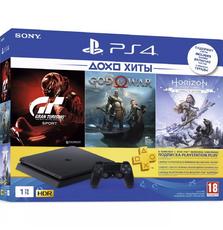 Игровая консоль SONY PlayStation 4 1TB HZD+GTS+GOW+PSPlus 3М (CUH-2208B)