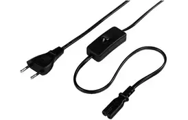 Кабель питания НАМА кнопка вкл/выкл,Euro/M - C7/F,2-pin, 2 м, Black (44236) - Фото