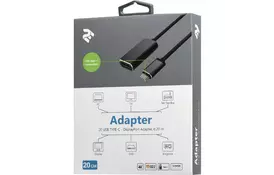 Адаптер 2Е Type-C to DisplayPort, Alluminum, 0.2м - Фото