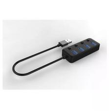 Адаптер 2Е USB-A to 4*USB3.0, Hub with switch, 0.25 м