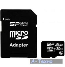 Карта памяти Silicon Power 32GB microSD Class 10 UHS-ISDR (SP032GBSTHBU1V10SP)