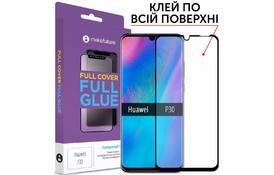 Скло захисне MakeFuture для Huawei P30 Black Full Cover Full Glue (MGF-HUP30) - Фото