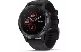 Смарт-часы Garmin Fenix 5 Plus Sapphire Black with Black Silicone (010-01988-79) - Фото