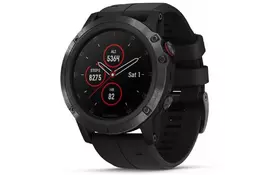 Смарт-часы Garmin Fenix 5x Plus Sapphire Black with Black Silicone (010-01989-64) - Фото