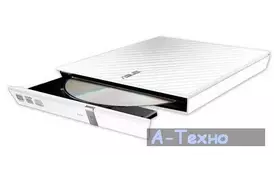 Оптический привод Asus DVD+-R/RW SLIM USB 2.0 SDRW-08D2S-ULITE/WHITE (90-DQ0436-UA221KZ) - Фото