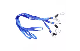 Шнурок для беджей D004 (с карабином) син, уп/50 - Фото