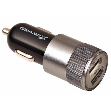 Зарядное устройство Grand-X 5V 2,1A Black + cable USB-Lightning (CH15LTB) - Фото 3