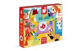 Пазл тактильный Janod Домашние животные 20 элементов (J02686) - Фото