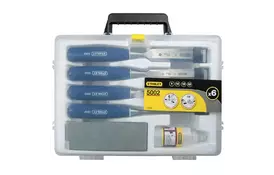 Набор инструментов Stanley стамесок 4 шт. с заточным набором (0-16-130) - Фото