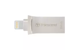 USB флеш накопичувач Transcend 64GB JetDrive Go 500 Silver USB 3.1/Lightning (TS64GJDG500S) - Фото