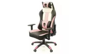 Кресло игровое АКЛАС Мидж PL RL Черно-розово-белое (12142) - Фото