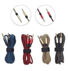 Кабель аудио Jack 3.5mm M / M 4 pin 1.5м, капроновая оплетка, AUX (B00658)