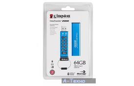 USB флеш накопитель Kingston 64GB DT 2000 Metal Security USB 3.0 (DT2000/64GB) - Фото