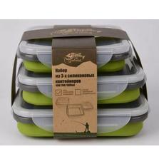 Набор туристической посуды Tramp из 3х контейнеров силиконовых 400/700/1000ml olive (TRC-089-olive)