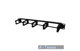 Кабельный организатор Hypernet 19" 1U 5 пластиковых колец, сквозное отверстие, металл (CM-5HP) - Фото