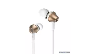 Наушники HF RM-610D Gold (metal + volume control + mic + button call Remax (37145) - Фото