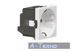 Електровстановлювальний виріб LEGRAND Розетка Schuko 16А 250В без шторок, 2 модуля, MOSAIC (077210) - Фото