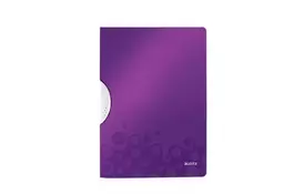 Скоросшиватель с клипом Leitz WOW Color Clip А4, РР, фиолетовый металлик (41850062) - Фото