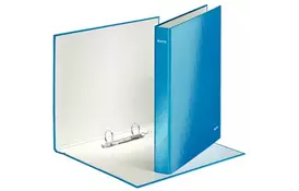 Папка на кольцах Leitz WOW А4+, 40 мм, 2D, синий металлик (42410036) - Фото