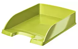 Лоток для бумаг горизонтальный Leitz WOW, зеленый металлик (5226-30-64) - Фото
