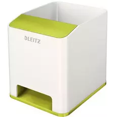 Пластиковая подставка для ручек Leitz WOW квадратная, зеленый металлик, арт.5363-10-64