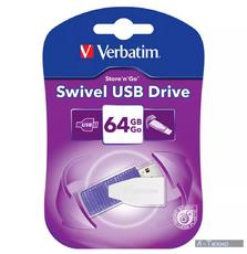 USB флеш накопитель Verbatim 64GB STORE'N'GO SWIVE VIOLET USB 2.0 (49816)