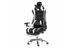 Кресло игровое Special4You ExtremeRace black/white with footrest (000002300)