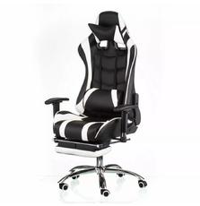 Кресло игровое Special4You ExtremeRace black/white with footrest (000002300)