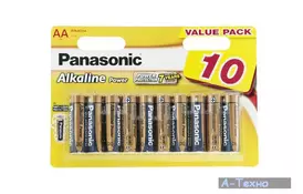 Батарейка PANASONIC LR06 Alkaline Power * 10 (LR6REB/10BW) - Фото