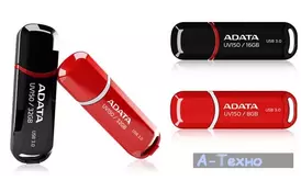USB флеш накопичувач ADATA 64GB UV150 Black USB 3.0 (AUV150-64G-RBK) - Фото