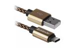 Дата-кабель USB 2.0 AM to Type-C 1.0m USB09-03T PRO gold Defender (87812) 
