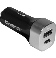Зарядное устройство Defender UCG-01 авто, 1 порт USB + TypeC, 5V / 5.4A (83569)