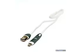Дата кабель USB 2.0 AM to Lightning + Micro 5P 1.0m PowerPlant (KD00AS1292) - Фото